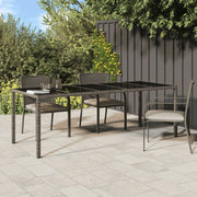 Tuintafel 250x100x75 cm poly rattan glas grijs