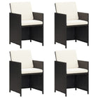 Garden chairs 4 pcs poly rattan black