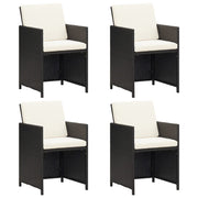 Tuinstoelen 4 st poly rattan zwart 52x56x85 cm