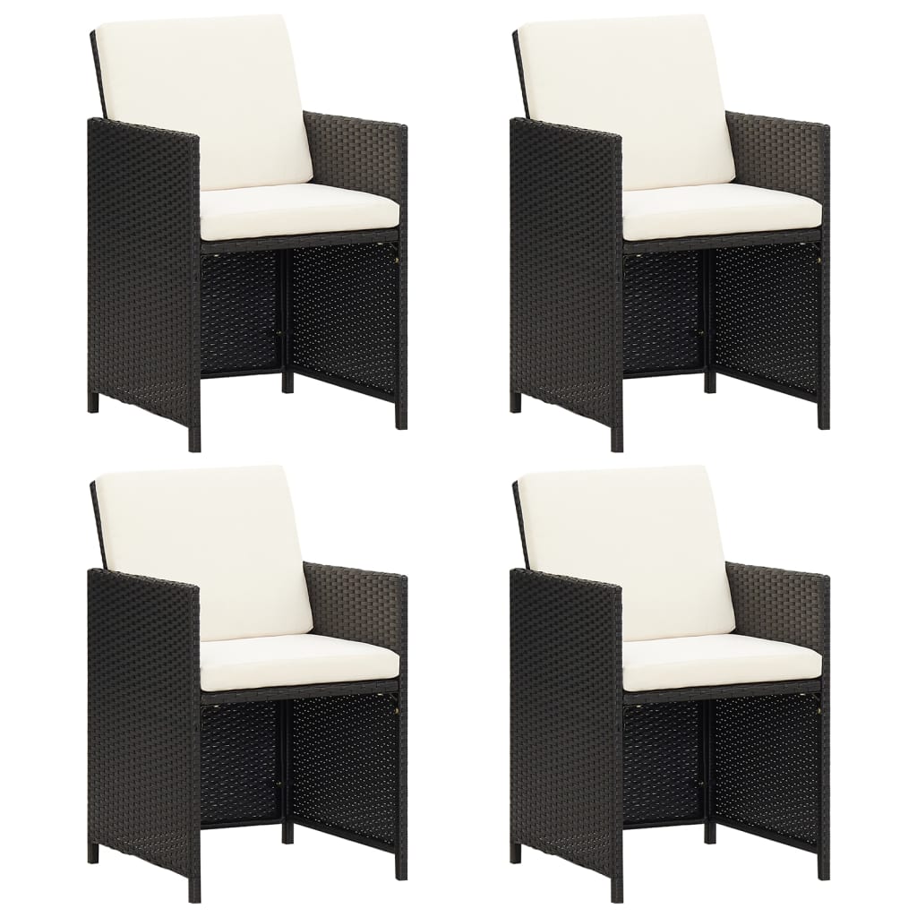 Tuinstoelen Poly Rattan Zwart en wit