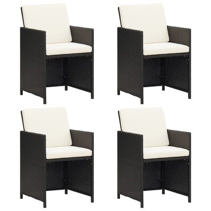 Tuinstoelen Poly Rattan Zwart en wit