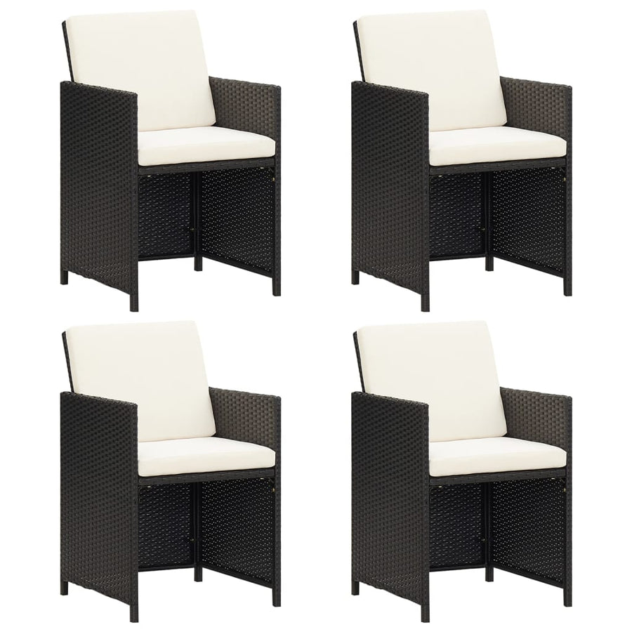Tuinstoelen Poly Rattan Zwart en wit