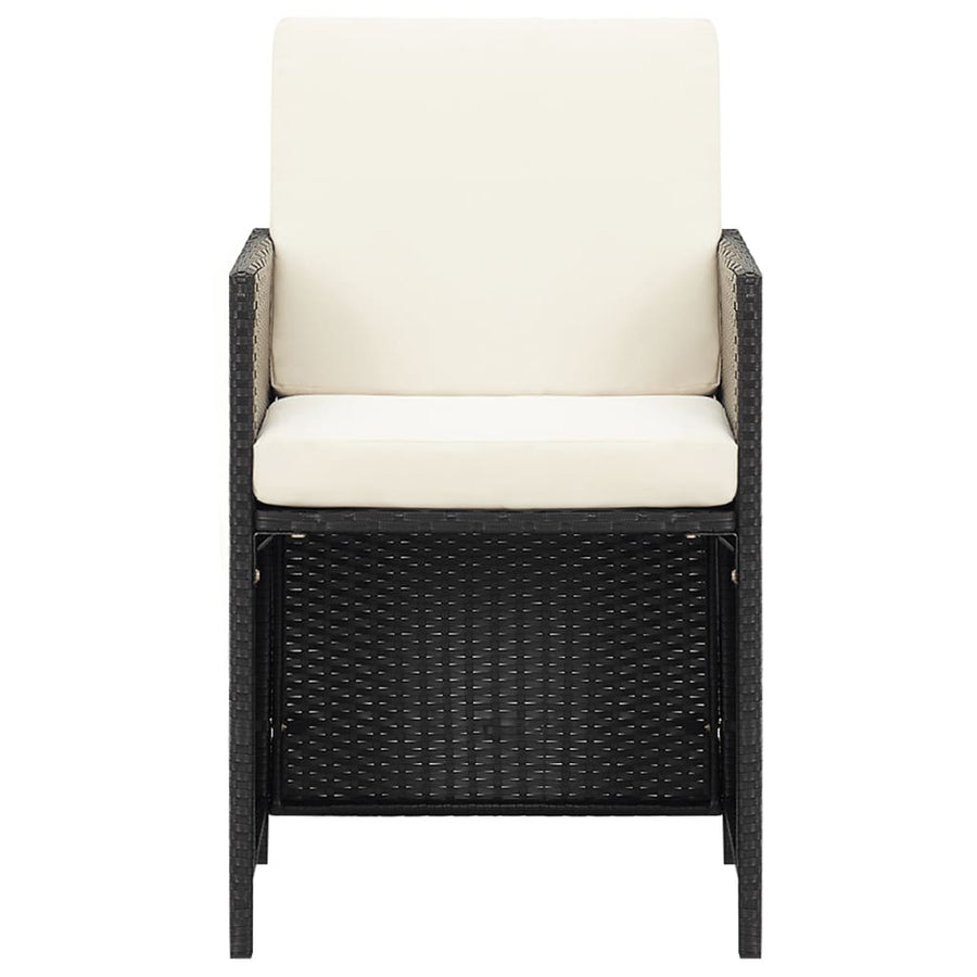 Tuinstoelen Poly Rattan Zwart en wit