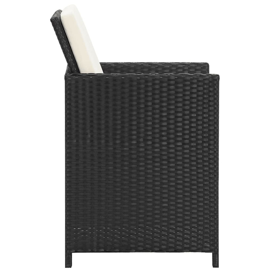 Tuinstoelen Poly Rattan Zwart en wit
