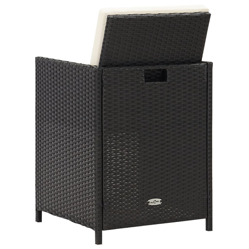 Tuinstoelen Poly Rattan Zwart en wit