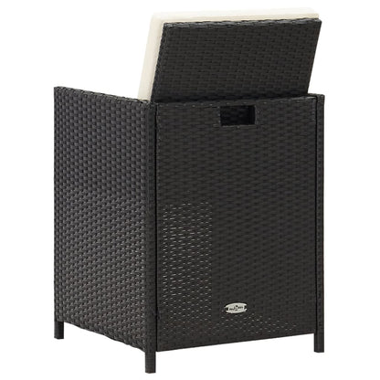 Tuinstoelen Poly Rattan Zwart en wit