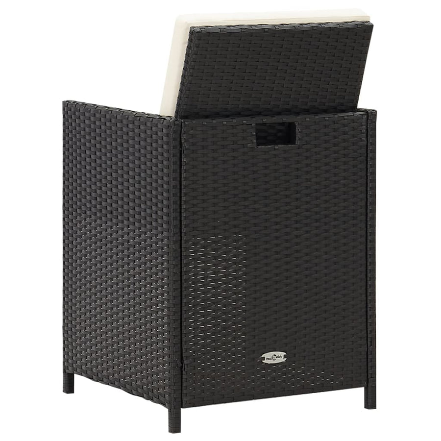Tuinstoelen Poly Rattan Zwart en wit