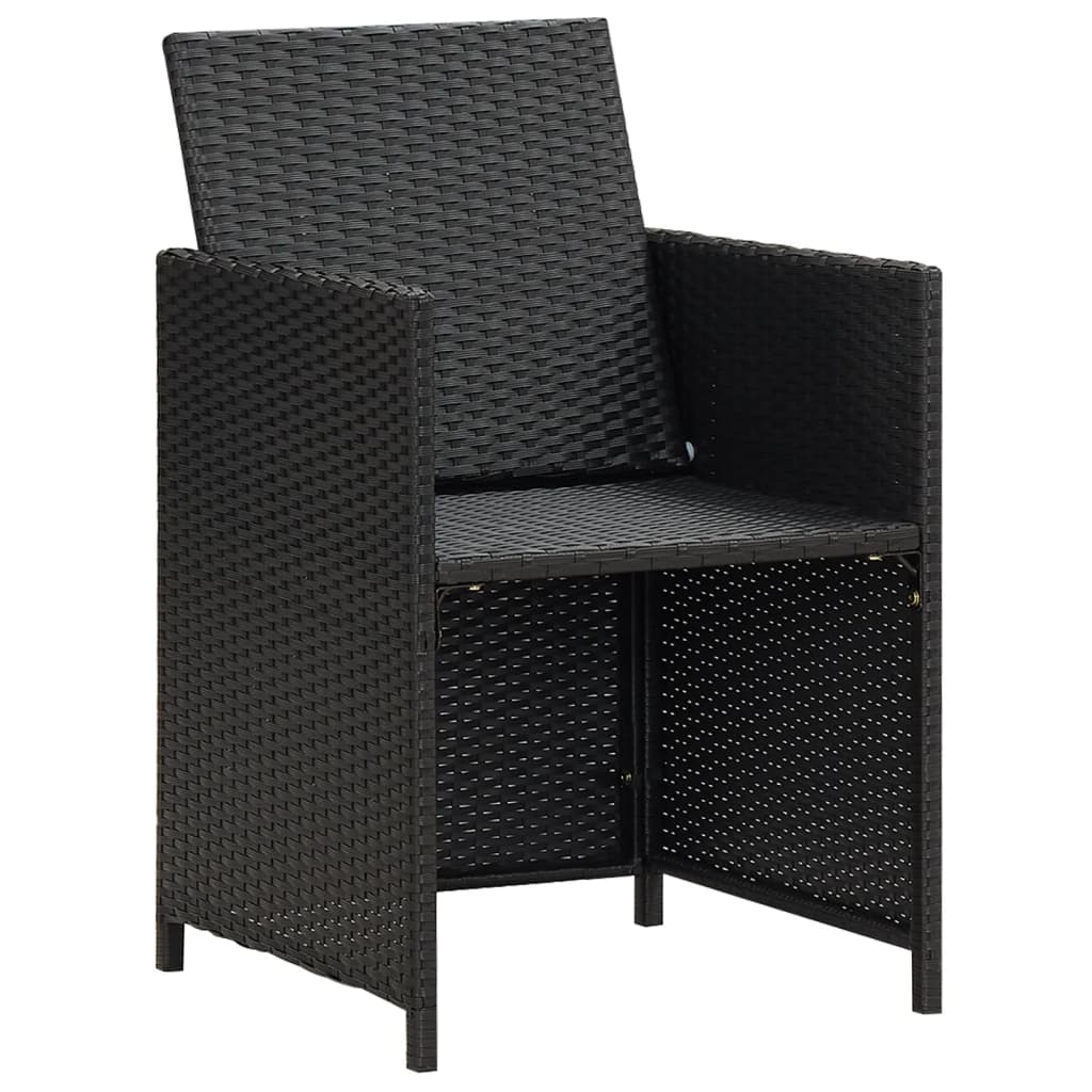 Tuinstoelen Poly Rattan Zwart en wit