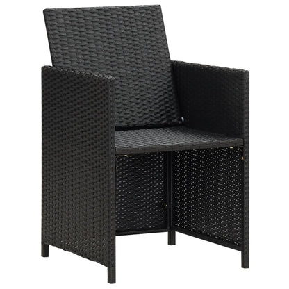Tuinstoelen Poly Rattan Zwart en wit