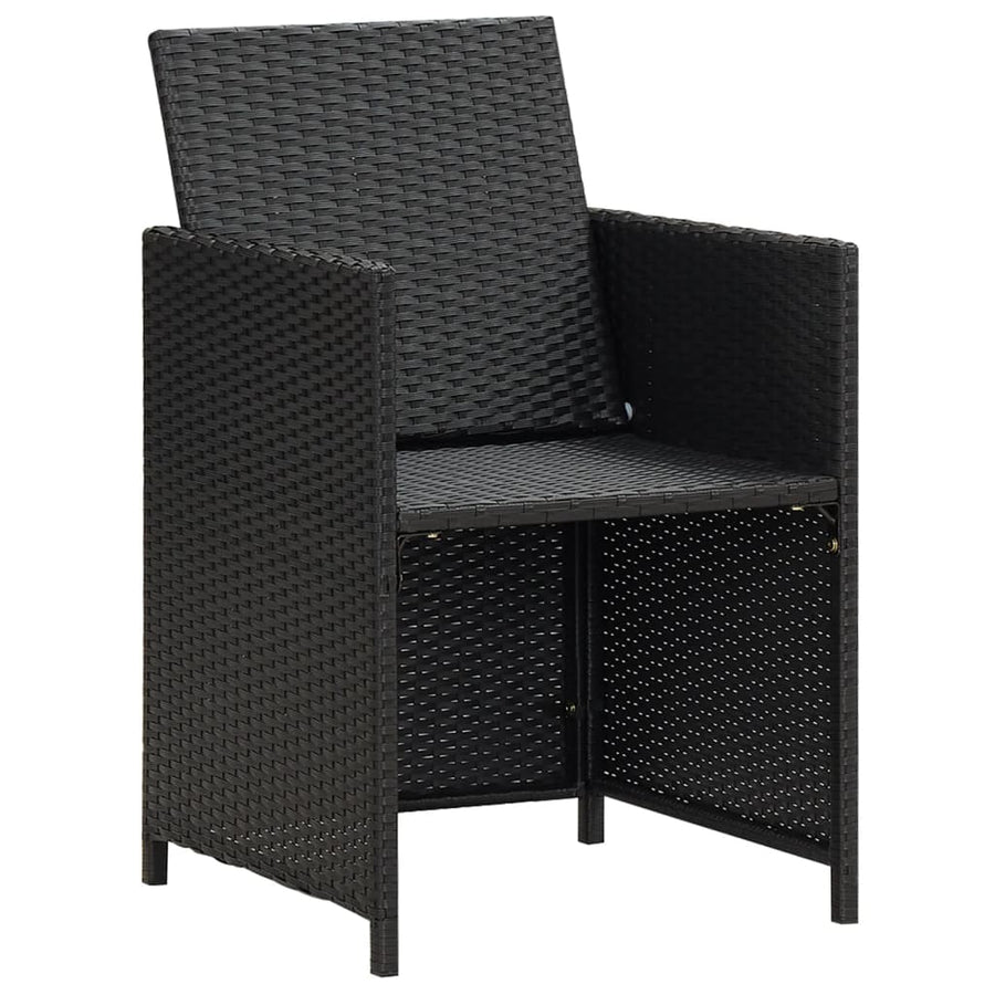 Tuinstoelen Poly Rattan Zwart en wit