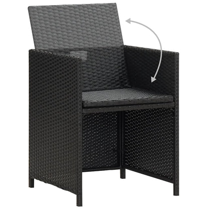 Tuinstoelen Poly Rattan Zwart en wit
