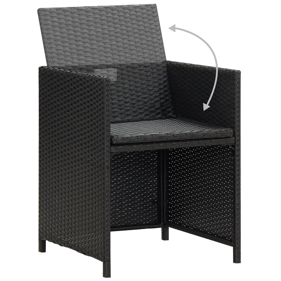 Tuinstoelen Poly Rattan Zwart en wit