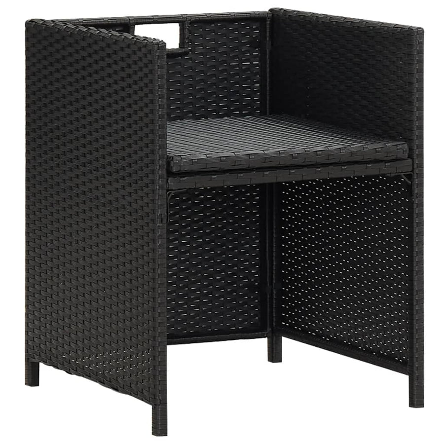 Tuinstoelen Poly Rattan Zwart en wit