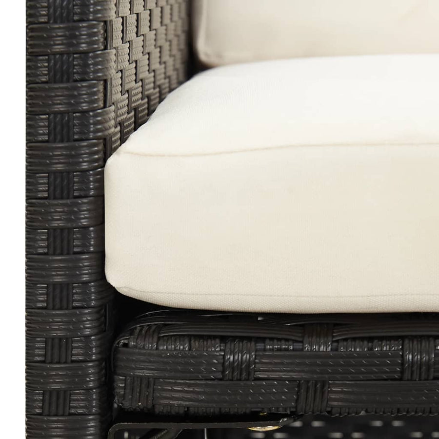 Tuinstoelen Poly Rattan Zwart en wit