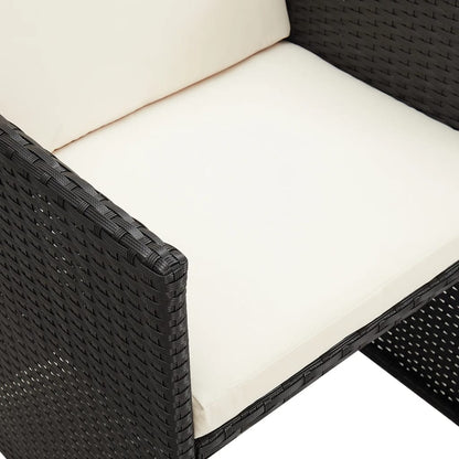 Tuinstoelen Poly Rattan Zwart en wit