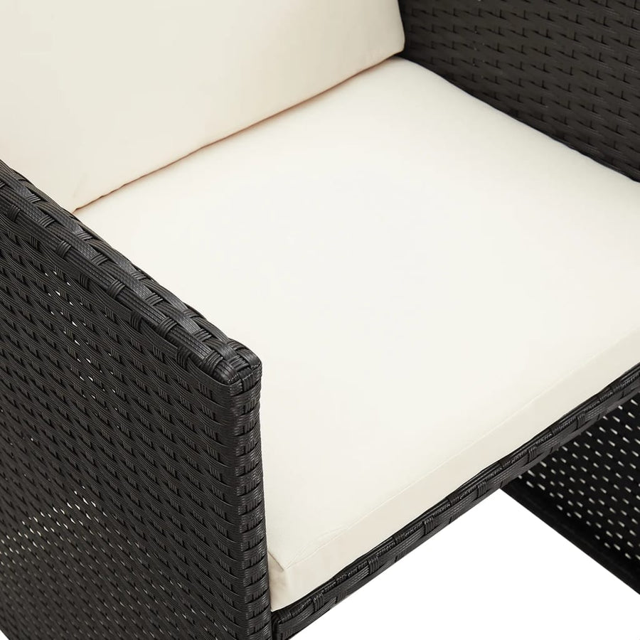 Tuinstoelen Poly Rattan Zwart en wit