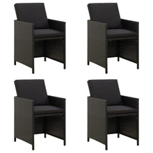 Tuinstoelen Met Kussens Poly Rattan Zwart