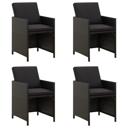Tuinstoelen Met Kussens Poly Rattan Zwart