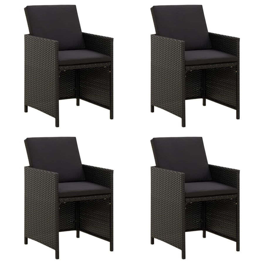 Tuinstoelen Met Kussens Poly Rattan Zwart