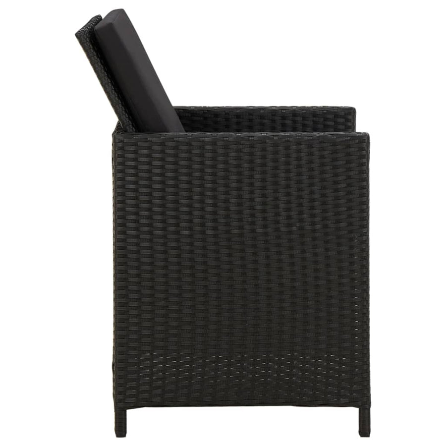 Tuinstoelen Met Kussens Poly Rattan Zwart