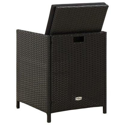 Tuinstoelen Met Kussens Poly Rattan Zwart