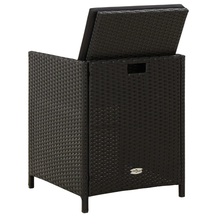 Tuinstoelen Met Kussens Poly Rattan Zwart