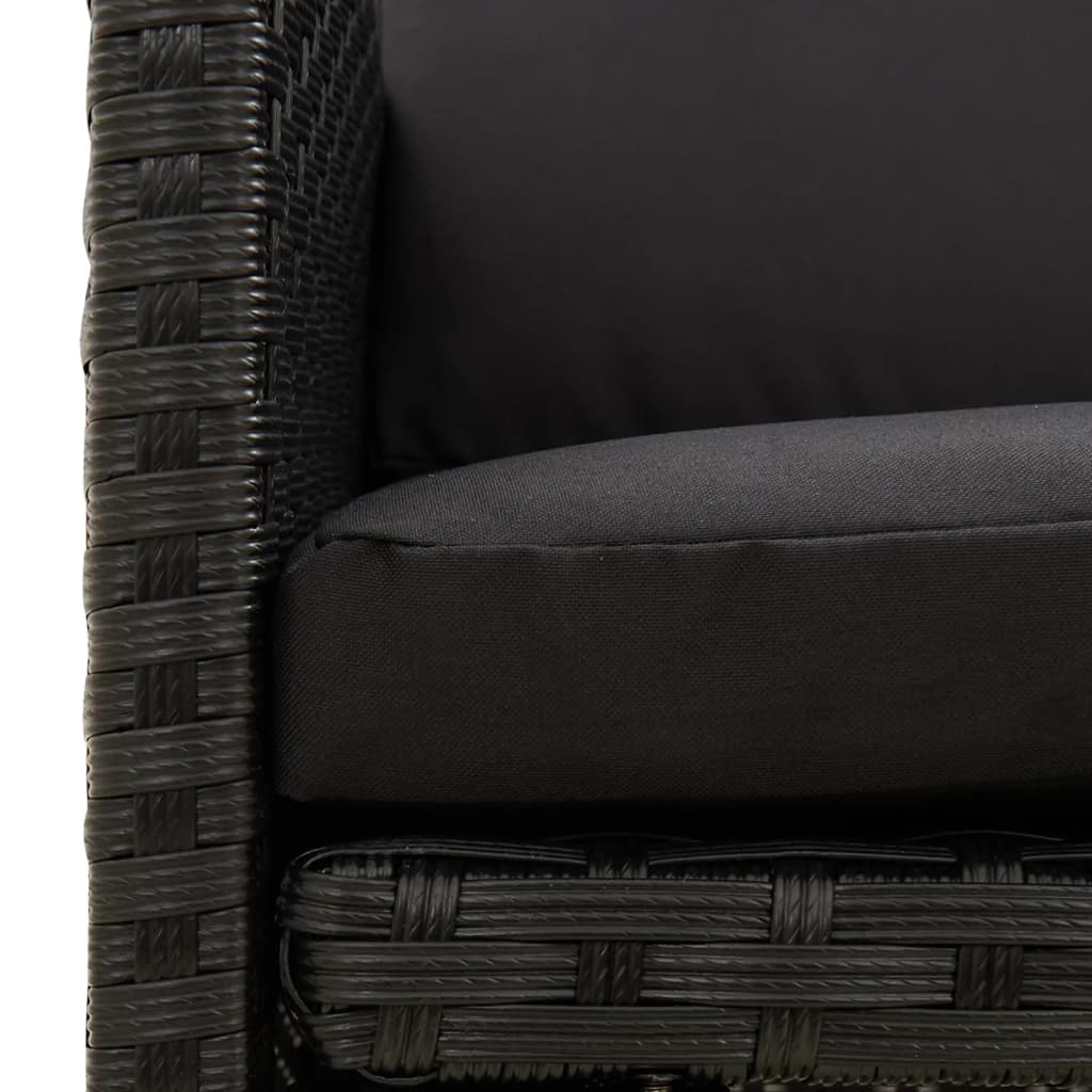 Tuinstoelen Met Kussens Poly Rattan Zwart