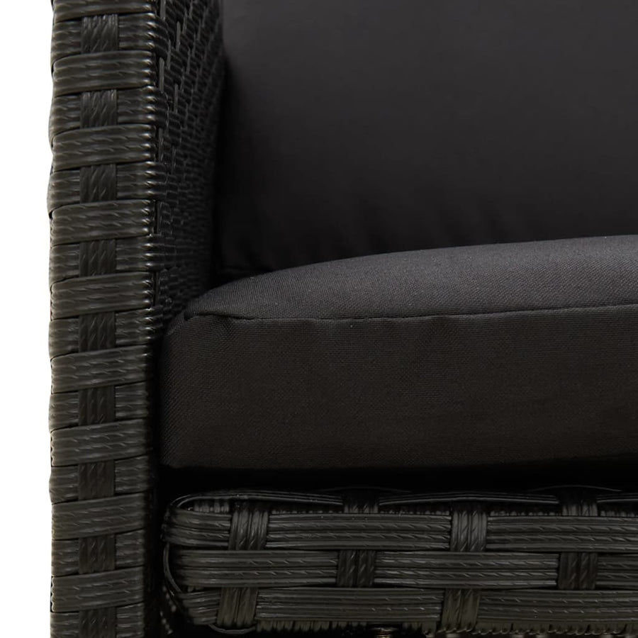 Tuinstoelen Met Kussens Poly Rattan Zwart