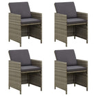 Garden chairs 4 pcs with cushions poly rattan grey