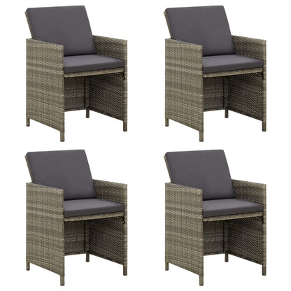 Tuinstoelen Met Kussens Poly Rattan Grijs