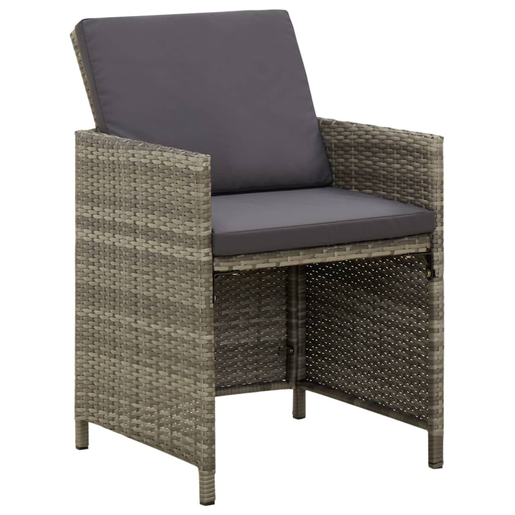 Tuinstoelen Met Kussens Poly Rattan Grijs