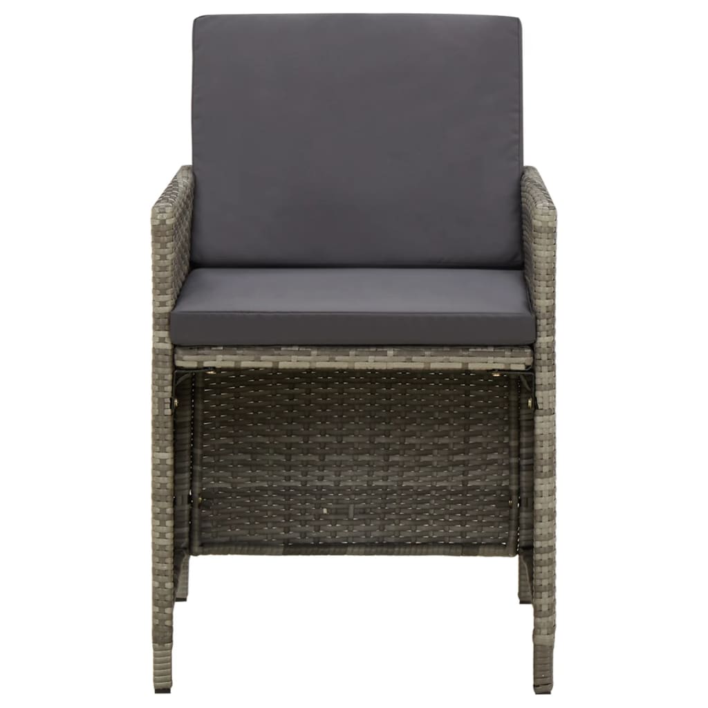 Tuinstoelen Met Kussens Poly Rattan Grijs