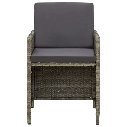 Tuinstoelen Met Kussens Poly Rattan Grijs