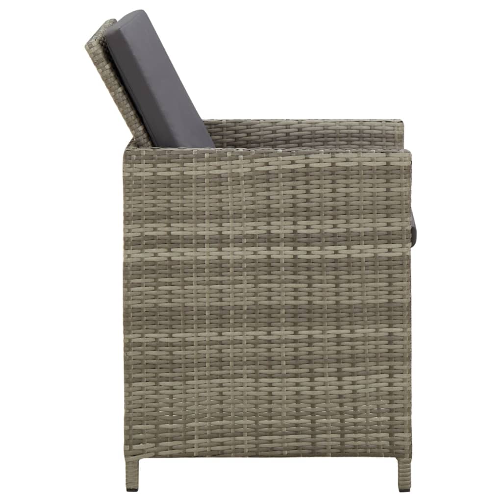 Tuinstoelen Met Kussens Poly Rattan Grijs
