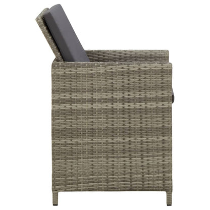 Tuinstoelen Met Kussens Poly Rattan Grijs
