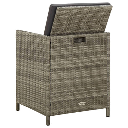 Tuinstoelen Met Kussens Poly Rattan Grijs