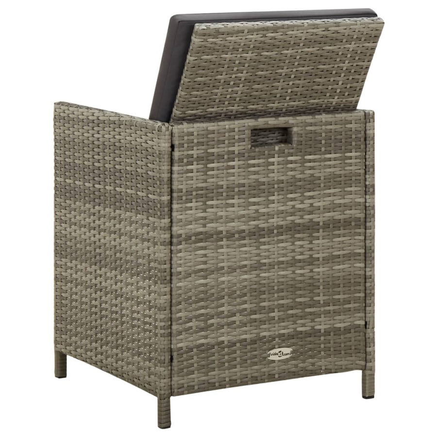 Tuinstoelen Met Kussens Poly Rattan Grijs