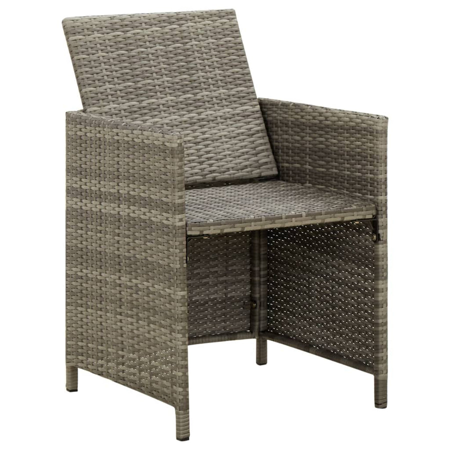 Tuinstoelen Met Kussens Poly Rattan Grijs