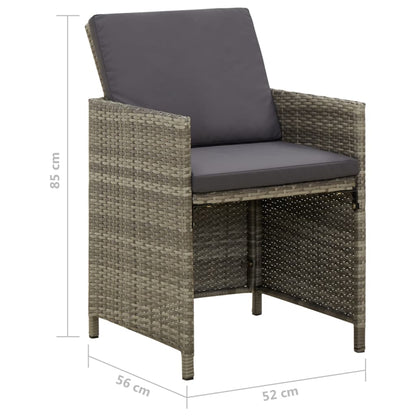 Tuinstoelen Met Kussens Poly Rattan Grijs