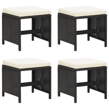 Tuinkrukken Met Kussens Poly Rattan Zwart en wit