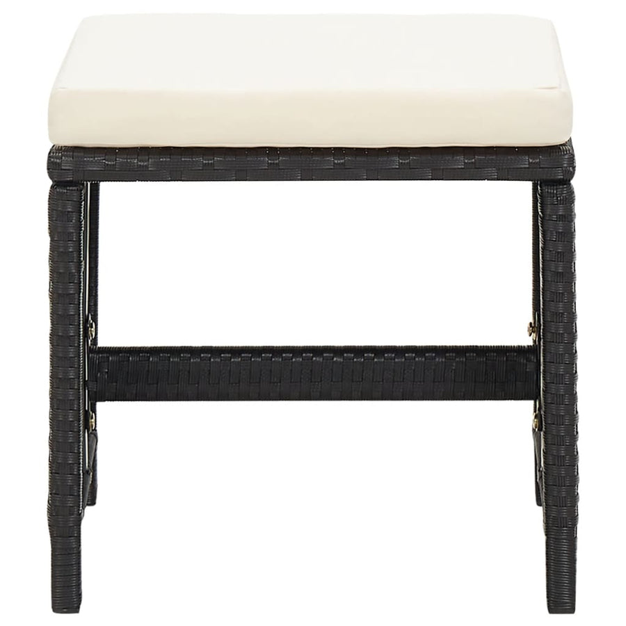 Tuinkrukken Met Kussens Poly Rattan Zwart en wit