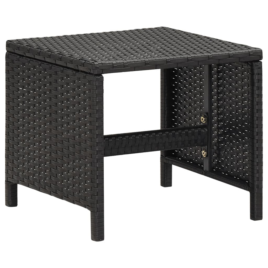Tuinkrukken Met Kussens Poly Rattan Zwart en wit