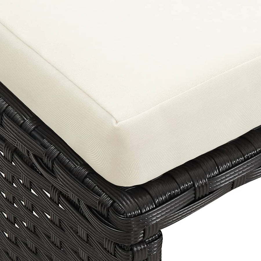 Tuinkrukken Met Kussens Poly Rattan Zwart en wit