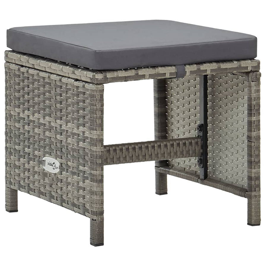 Tuinkrukken Met Kussens Poly Rattan Grijs