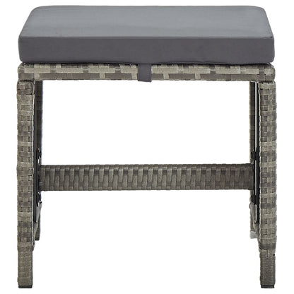 Tuinkrukken Met Kussens Poly Rattan Grijs