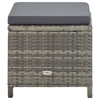 Tuinkrukken Met Kussens Poly Rattan Grijs