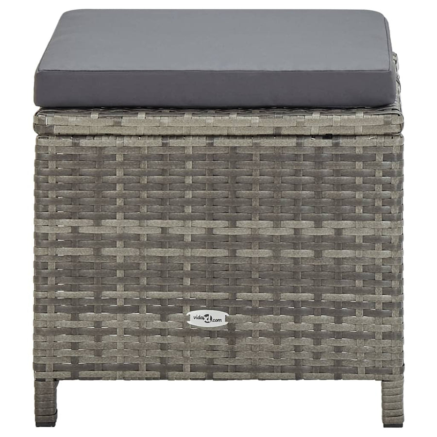 Tuinkrukken Met Kussens Poly Rattan Grijs