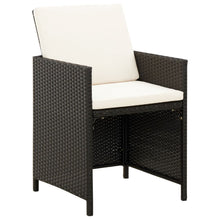 Tuinstoel- En Voetenbankset -Delig Poly Rattan Zwart en wit