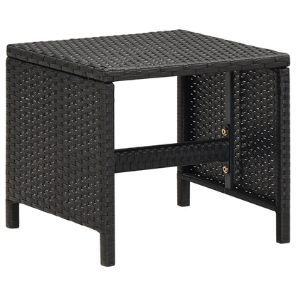 Tuinstoel- En Voetenbankset -Delig Poly Rattan Zwart en wit