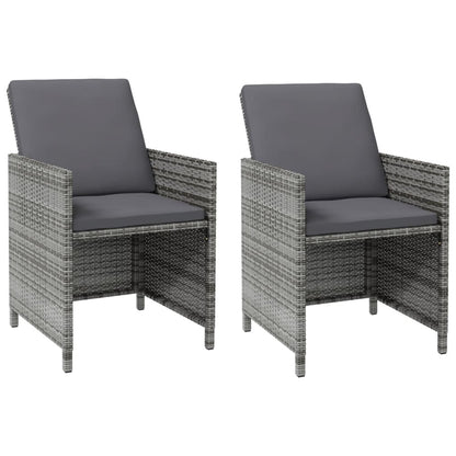 4-Delige Tuinstoelen- En Voetenbankenset Poly Rattan Grijs